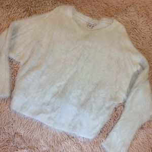 Bright White Super Soft Fuzzy Sweater
